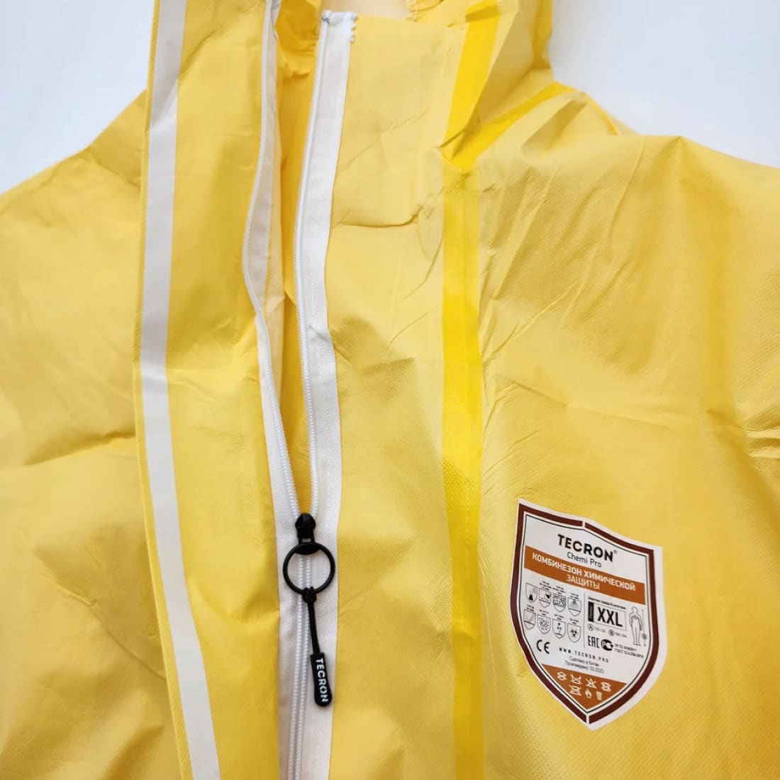 Chemical protection coverall TECRON Chemi Pro Type 3: TPU seams, acids, oil, 90 g/m²