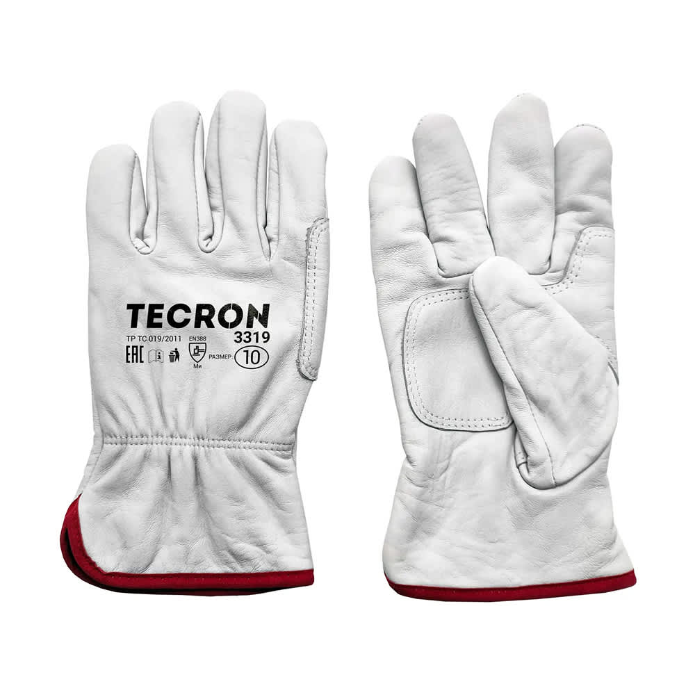 TECRON 3319 Reinforced Leather Gloves — Protection Against Cuts and Metal Splashes