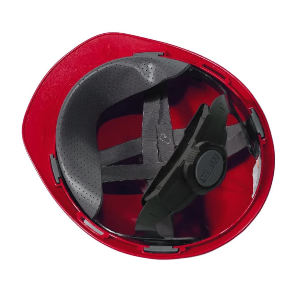 Каска защитная MSA V-Guard Красная — ABS 300 г, изоляция 440 Vac, EN 397