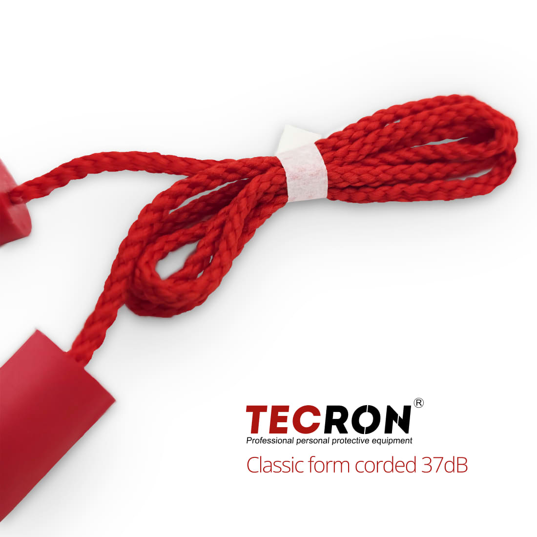 TECRON Classic Corded Earplugs — Disposable, SNR 37 dB, for Industrial Use